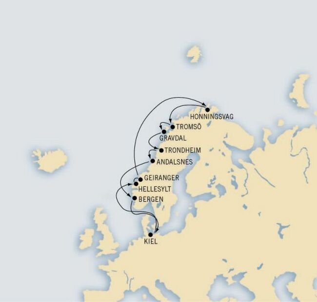 Routenkarte Antarktis Kreuzfahrt mit MS HAMBURG - Testreise Plantours
