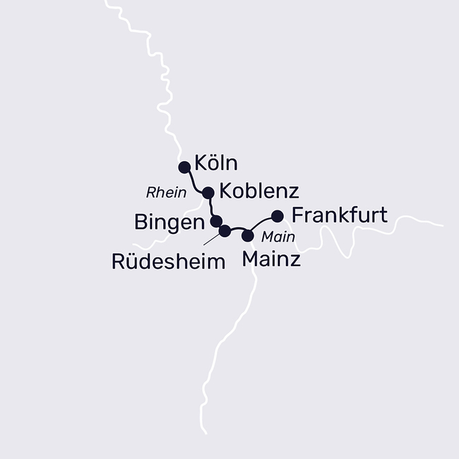 Routenkarte Entspannung auf Rhein und Main