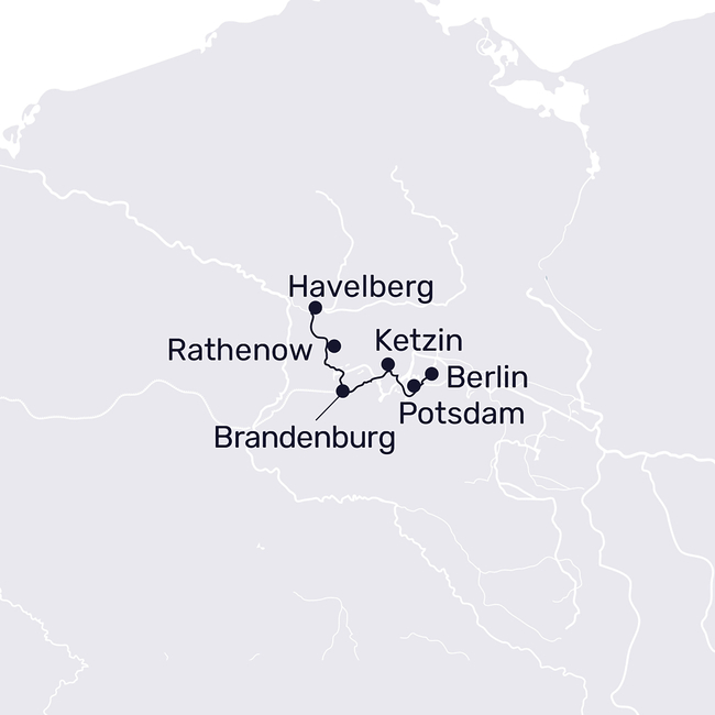 Routenkarte Kurzreise rund um Berlin