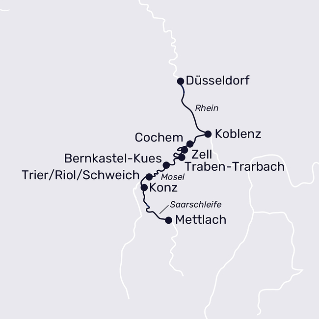 Routenkarte On the Moselle to the Saar Loop